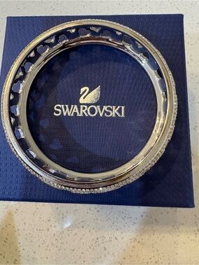 Swarovski Silver Crystal Pave Bangle Bracelet